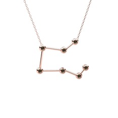 Dumanlı kuvars 14 ayar rose altın kolye (40 cm rose altın rolo zincir)