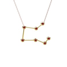 Pegasus Kolye - Garnet 8 ayar altın kolye (40 cm rose altın rolo zincir) #vqg2i7