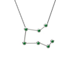 Pegasus Kolye - Kök zümrüt 925 ayar gümüş kolye (40 cm gümüş rolo zincir) #wk6glb