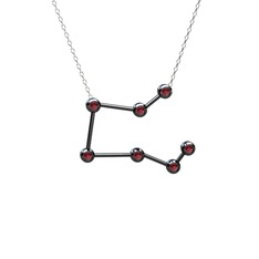 Pegasus Kolye - Kök yakut 925 ayar siyah rodyum kaplama gümüş kolye (40 cm beyaz altın rolo zincir) #ymus9u