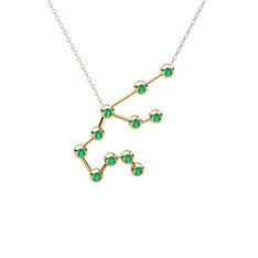 Aquarius Kolye - Yeşil kuvars 8 ayar altın kolye (40 cm rose altın rolo zincir) #195ei02
