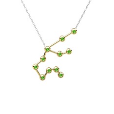 Peridot 8 ayar altın kolye (40 cm beyaz altın rolo zincir)