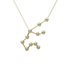 Aquarius Kolye - Swarovski 925 ayar altın kaplama gümüş kolye (40 cm altın rolo zincir) #1ggr8iq