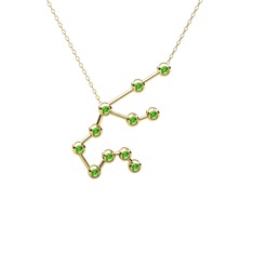 Aquarius Kolye - Peridot 14 ayar altın kolye (40 cm altın rolo zincir) #1ii8q55