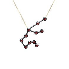 Garnet 925 ayar siyah rodyum kaplama gümüş kolye (40 cm gümüş rolo zincir)
