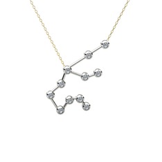 Aquarius Kolye - Swarovski 14 ayar beyaz altın kolye (40 cm altın rolo zincir) #1jith1v