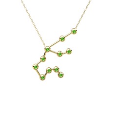 Peridot 925 ayar altın kaplama gümüş kolye (40 cm altın rolo zincir)