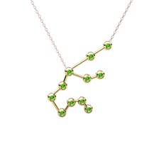 Aquarius Kolye - Peridot 8 ayar altın kolye (40 cm rose altın rolo zincir) #1mh1oeb