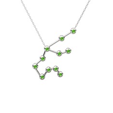 Aquarius Kolye - Peridot 14 ayar beyaz altın kolye (40 cm beyaz altın rolo zincir) #96nl14