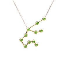 Aquarius Kolye - Peridot 925 ayar altın kaplama gümüş kolye (40 cm rose altın rolo zincir) #cpfsh9