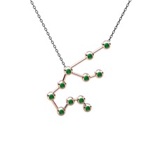 Aquarius Kolye - Kök zümrüt 8 ayar rose altın kolye (40 cm gümüş rolo zincir) #dauk4h
