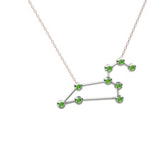 Leo Kolye - Peridot 925 ayar gümüş kolye (40 cm gümüş rolo zincir) #148vq6a