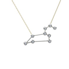 Leo Kolye - Swarovski 925 ayar gümüş kolye (40 cm altın rolo zincir) #ft4prq