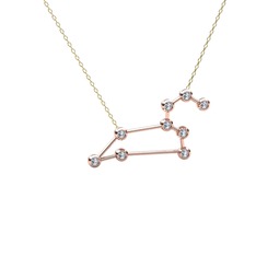 Leo Kolye - Swarovski 8 ayar rose altın kolye (40 cm altın rolo zincir) #hudh5c