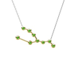 Taurus Kolye - Peridot 8 ayar altın kolye (40 cm beyaz altın rolo zincir) #11iln0u