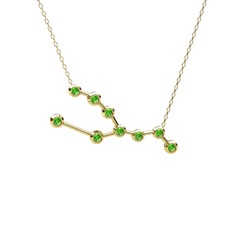 Taurus Kolye - Peridot 14 ayar altın kolye (40 cm altın rolo zincir) #14tzh2q