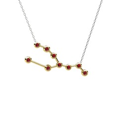 Garnet 14 ayar altın kolye (40 cm beyaz altın rolo zincir)