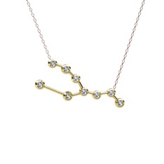Taurus Kolye - Swarovski 925 ayar altın kaplama gümüş kolye (40 cm rose altın rolo zincir) #1lnqpda