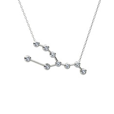 Taurus Kolye - Swarovski 8 ayar beyaz altın kolye (40 cm beyaz altın rolo zincir) #1lq0cf0