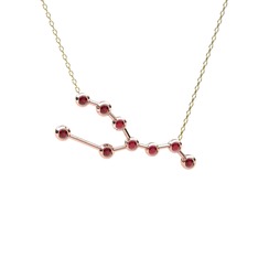 Kök yakut 8 ayar rose altın kolye (40 cm altın rolo zincir)
