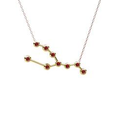 Taurus Kolye - Garnet 18 ayar altın kolye (40 cm rose altın rolo zincir) #1qmswi9