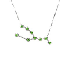 Taurus Kolye - Peridot 925 ayar gümüş kolye (40 cm beyaz altın rolo zincir) #1rmdy8m