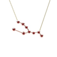 Taurus Kolye - Garnet 18 ayar rose altın kolye (40 cm altın rolo zincir) #6lxpx7