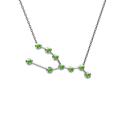 Taurus Kolye - Peridot 18 ayar beyaz altın kolye (40 cm gümüş rolo zincir) #fh8hmh