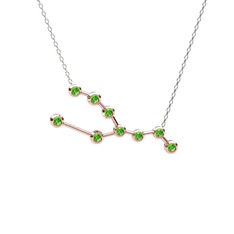 Taurus Kolye - Peridot 8 ayar rose altın kolye (40 cm beyaz altın rolo zincir) #zi3drs