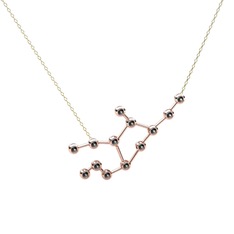 Siyah zirkon 8 ayar rose altın kolye (40 cm altın rolo zincir)