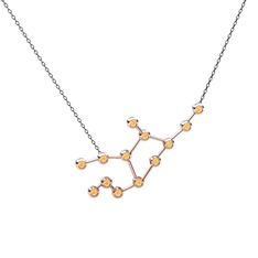 Virgo Kolye - Sitrin 8 ayar rose altın kolye (40 cm gümüş rolo zincir) #buw0ze