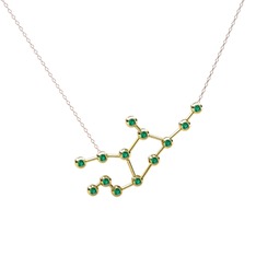 Virgo Kolye - Yeşil kuvars 925 ayar altın kaplama gümüş kolye (40 cm rose altın rolo zincir) #hhtmpy