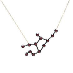 Virgo Kolye - Kök yakut 925 ayar siyah rodyum kaplama gümüş kolye (40 cm gümüş rolo zincir) #l0r87a