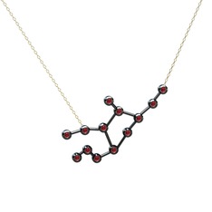 Virgo Kolye - Garnet 925 ayar siyah rodyum kaplama gümüş kolye (40 cm gümüş rolo zincir) #orfiwb