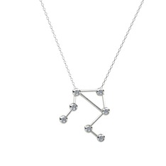 Swarovski 8 ayar beyaz altın kolye (40 cm beyaz altın rolo zincir)