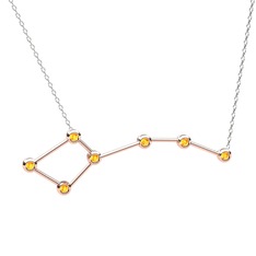 Ursa Minor Kolye - Sitrin 14 ayar rose altın kolye (40 cm gümüş rolo zincir) #103xznz