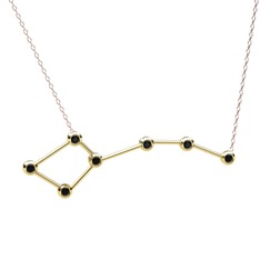 Ursa Minor Kolye - Siyah zirkon 18 ayar altın kolye (40 cm rose altın rolo zincir) #10xiqnp