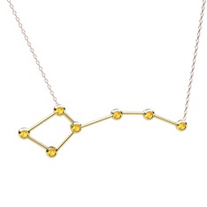 Ursa Minor Kolye - Sitrin 8 ayar altın kolye (40 cm rose altın rolo zincir) #11bpzax
