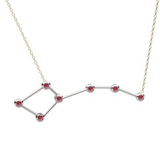 Ursa Minor Kolye - Rodolit garnet 14 ayar beyaz altın kolye (40 cm gümüş rolo zincir) #126jhy9