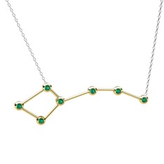 Ursa Minor Kolye - Yeşil kuvars 8 ayar altın kolye (40 cm beyaz altın rolo zincir) #127f1qc