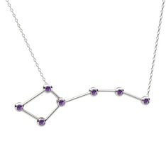 Ursa Minor Kolye - Ametist 18 ayar beyaz altın kolye (40 cm beyaz altın rolo zincir) #13q3n6d