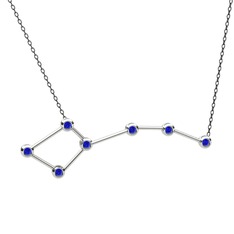 Ursa Minor Kolye - Lab safir 14 ayar beyaz altın kolye (40 cm gümüş rolo zincir) #14bna4g