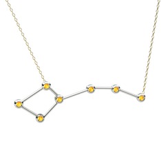 Ursa Minor Kolye - Sitrin 18 ayar beyaz altın kolye (40 cm altın rolo zincir) #14qwlfy
