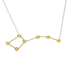 Ursa Minor Kolye - Sitrin 8 ayar altın kolye (40 cm beyaz altın rolo zincir) #155ehp2