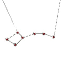 Ursa Minor Kolye - Garnet 14 ayar beyaz altın kolye (40 cm gümüş rolo zincir) #156ijwa