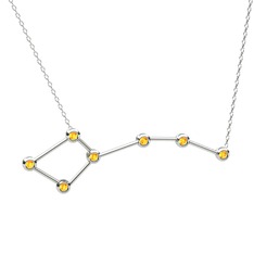 Ursa Minor Kolye - Sitrin 14 ayar beyaz altın kolye (40 cm beyaz altın rolo zincir) #15z4j8p