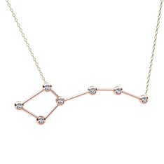 Ursa Minor Kolye - Beyaz zirkon 18 ayar rose altın kolye (40 cm altın rolo zincir) #1b85zcf