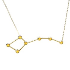 Ursa Minor Kolye - Sitrin 18 ayar altın kolye (40 cm altın rolo zincir) #1dod8x1
