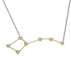 Ursa Minor Kolye - Beyaz zirkon 925 ayar altın kaplama gümüş kolye (40 cm gümüş rolo zincir) #1fjyztl