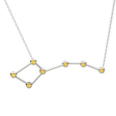 Ursa Minor Kolye - Sitrin 18 ayar beyaz altın kolye (40 cm beyaz altın rolo zincir) #1gx2u82